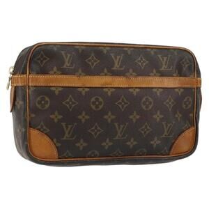 LOUIS VUITTON Monogram Compiegne 28 Clutch Bag M51845 LV Auth 152106